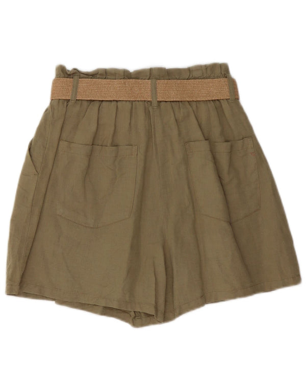 Zara Short Chino Taille Haute Femme Medium W30 Kaki Lin