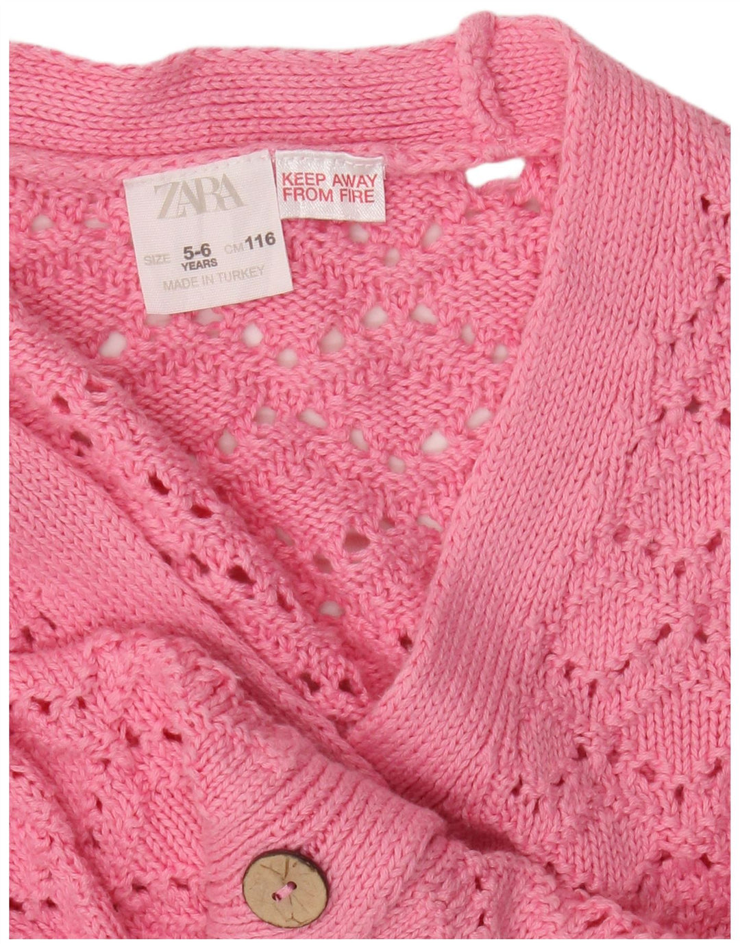 Pull Cardigan Fille Zara 5-6 Ans Rose