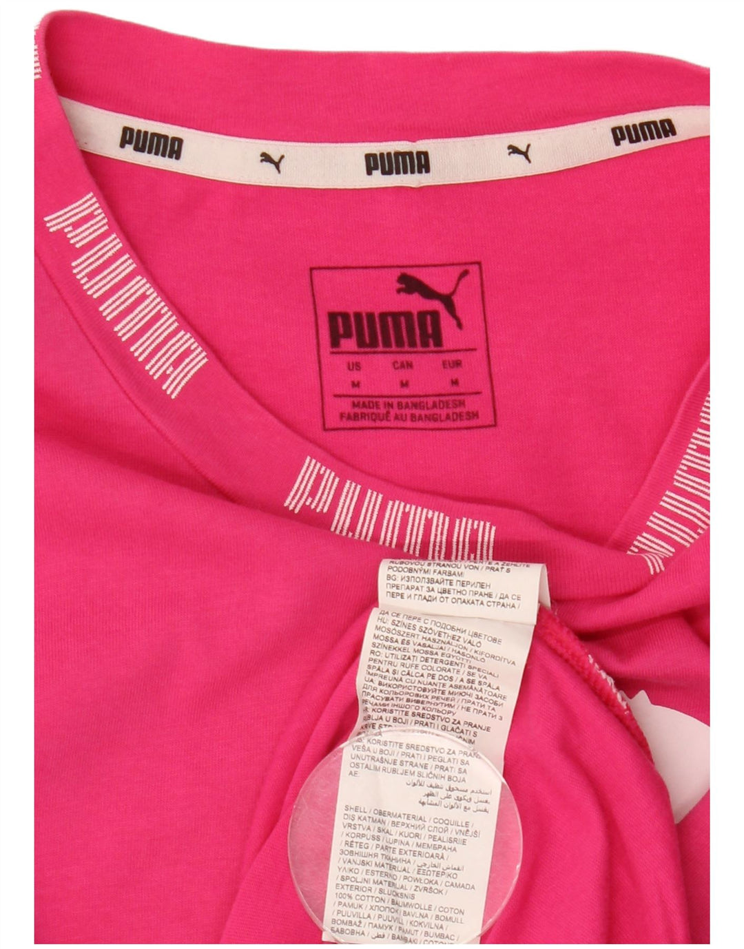 Puma T-shirt graphique pour femme UK 14 Rose moyen Coton