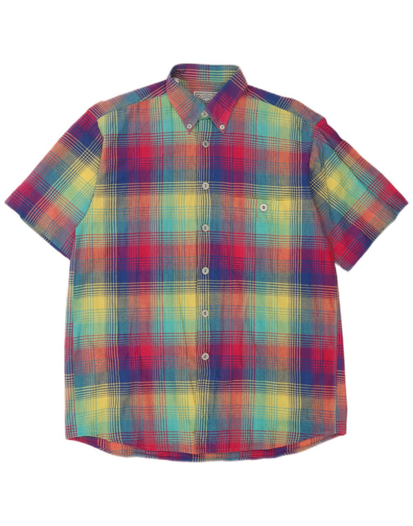 Rudnick Chemise à manches courtes pour homme Taille 39/40 Carreaux multicolores moyens