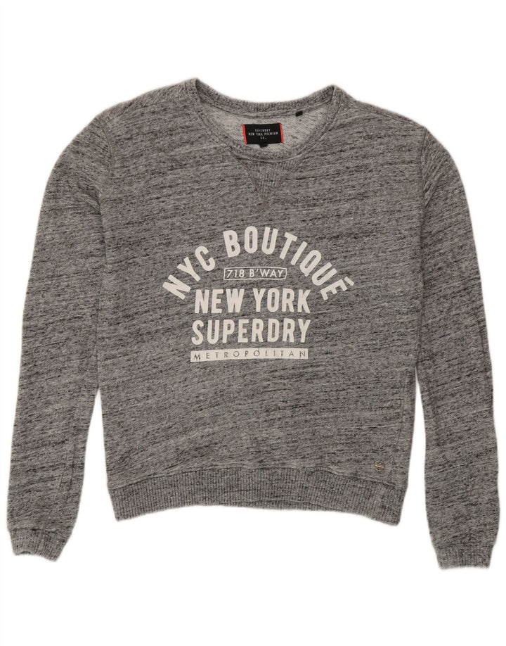 Superdry Sweat-shirt graphique pour femme UK 10 Petit gris moucheté