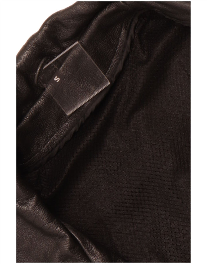 VINTAGE Veste motard en cuir pour homme UK 36 Petit Noir