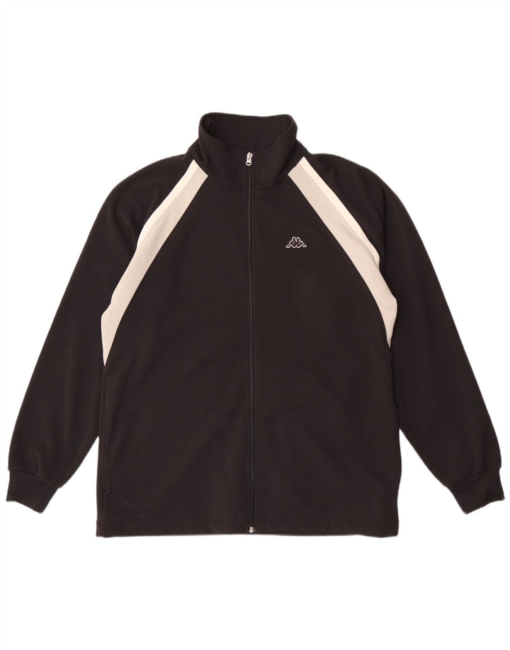 Kappa Veste de survêtement pour homme Large Noir Colorblock Polyester