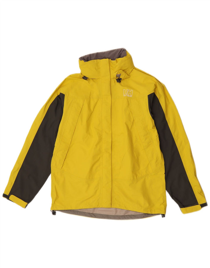 Helly Hansen Veste de pluie à capuche pour femme UK 16 Large Jaune Colorblock