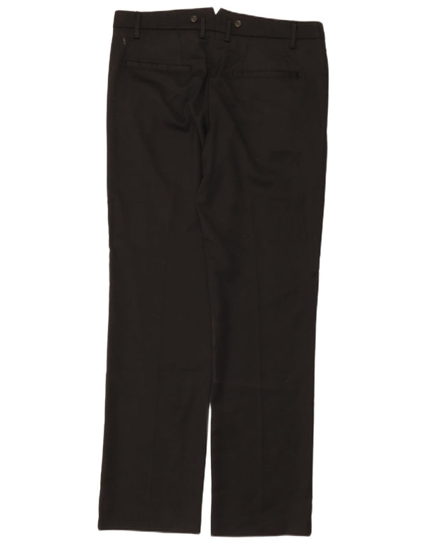 Benetton Pantalon décontracté droit pour homme IT 50 Large W36 L35 Noir Polyester