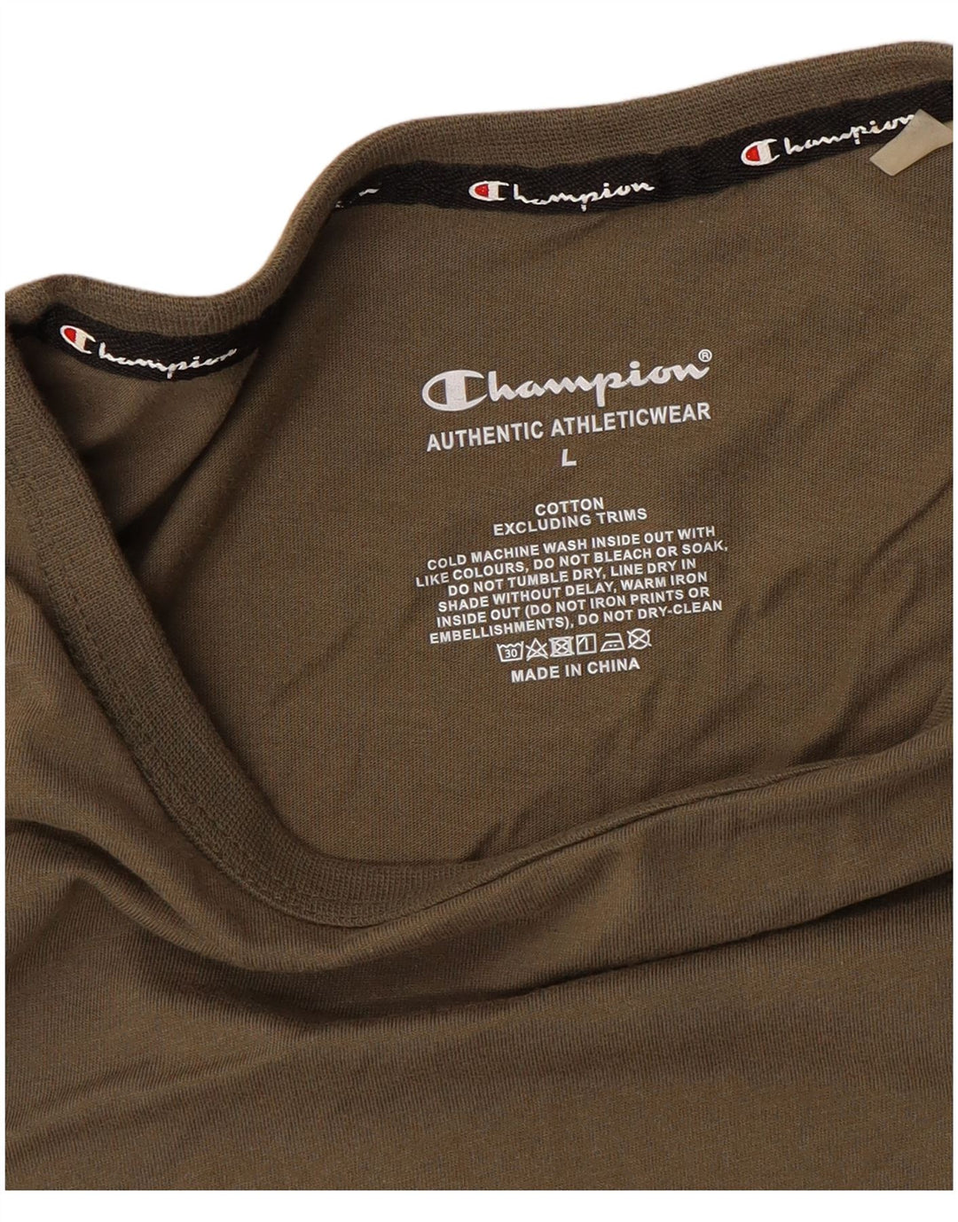 CHAMPION Haut graphique à manches longues pour hommes en coton marron moyen