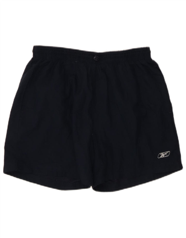 REEBOK Short de sport pour femme UK 14 Large Bleu marine Polyester