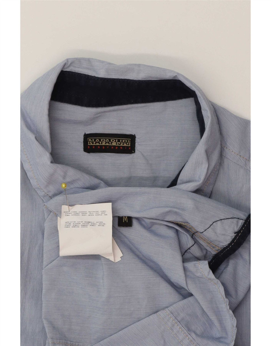 Napapijri Chemise Homme Bleu Moyen Rayé Coton