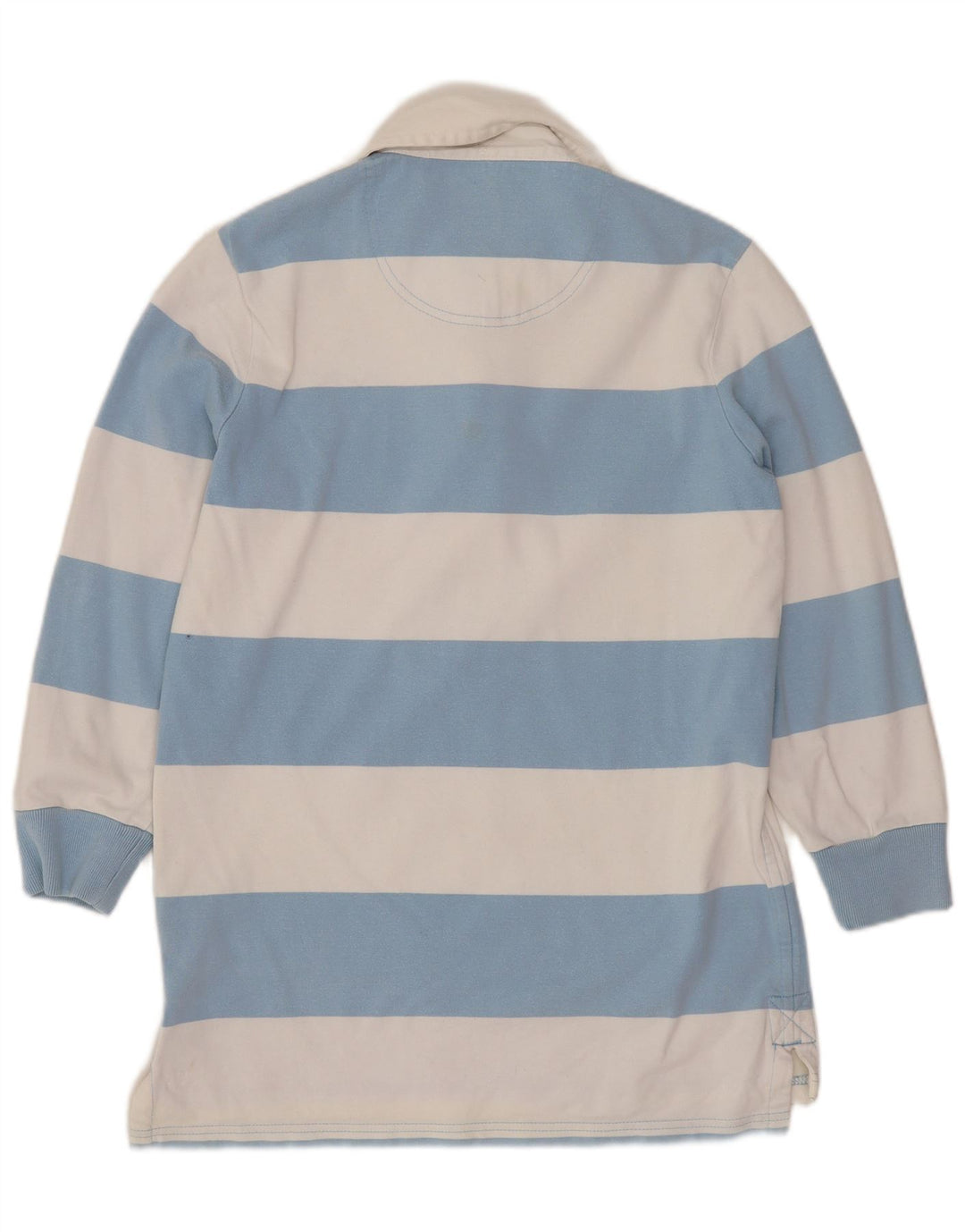 JACK WILLS Polo de rugby graphique pour femme UK 12 Bleu moyen rayé