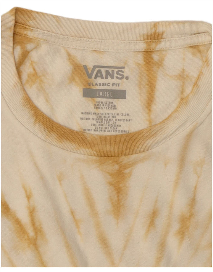 VANS T-shirt graphique coupe classique pour homme en coton beige tie-dye