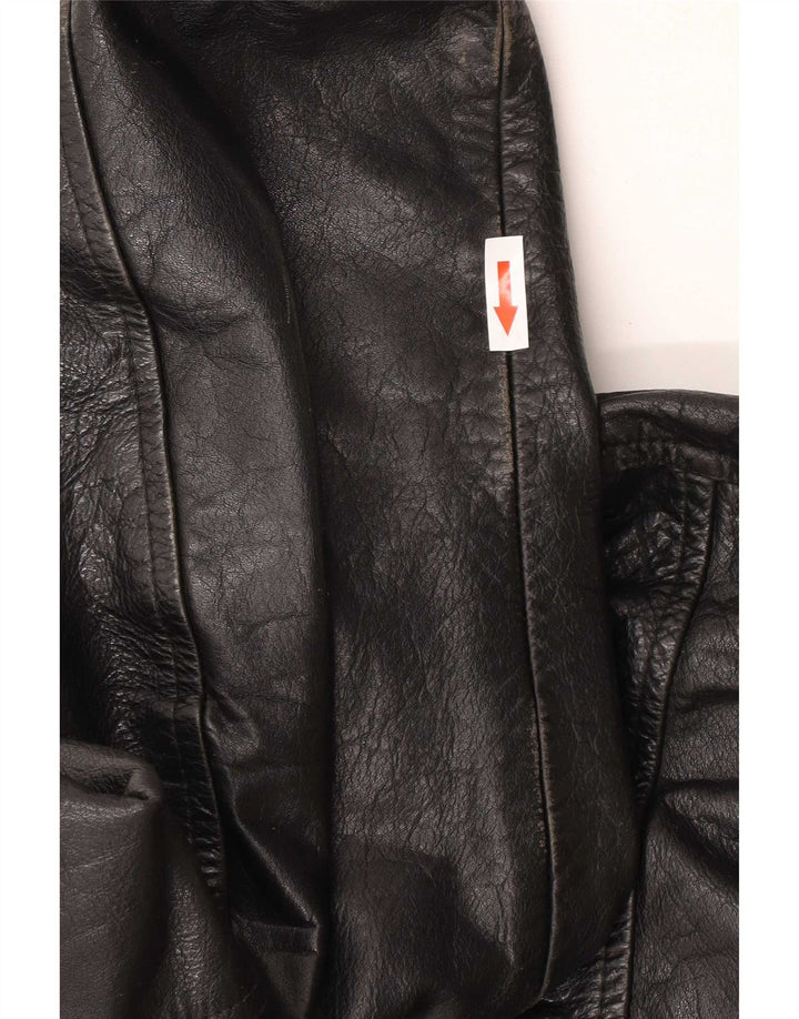 veste militaire en cuir homme vintage UK 40 Grand Noir