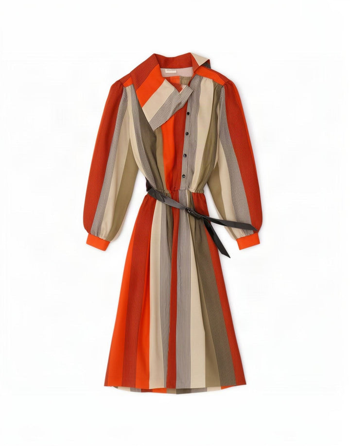 Rawe Rheda Robe longue à manches longues pour femme EU 36 Petite rayée multicolore