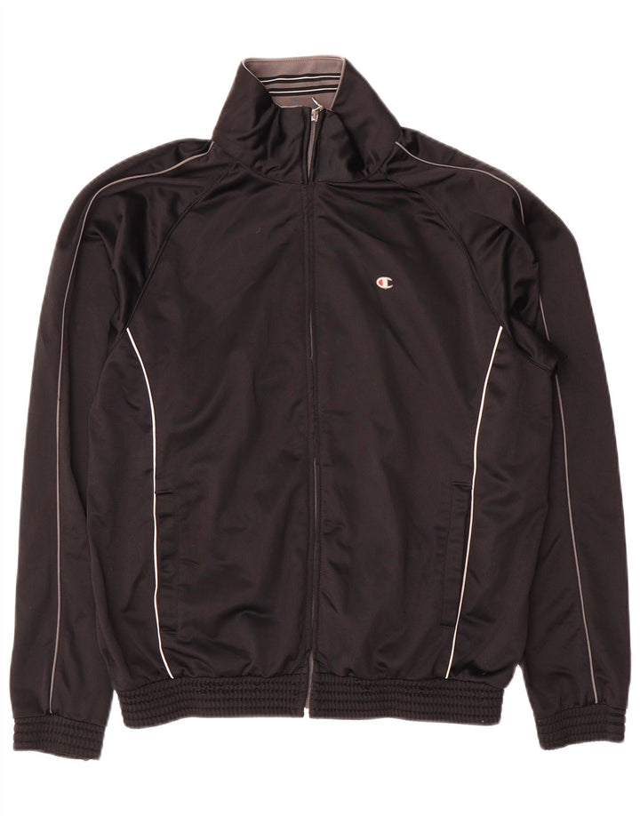 Champion Veste de Survêtement Homme Noir Moyen Polyester