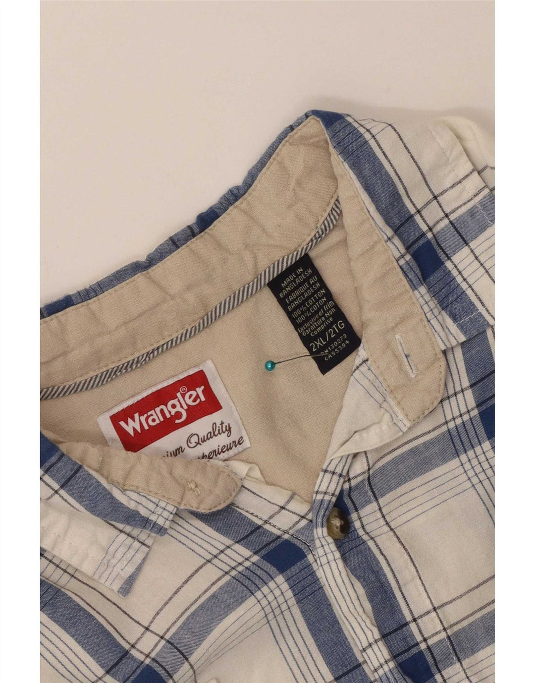 Wrangler Chemise Homme 2XL Coton à Carreaux Blanc