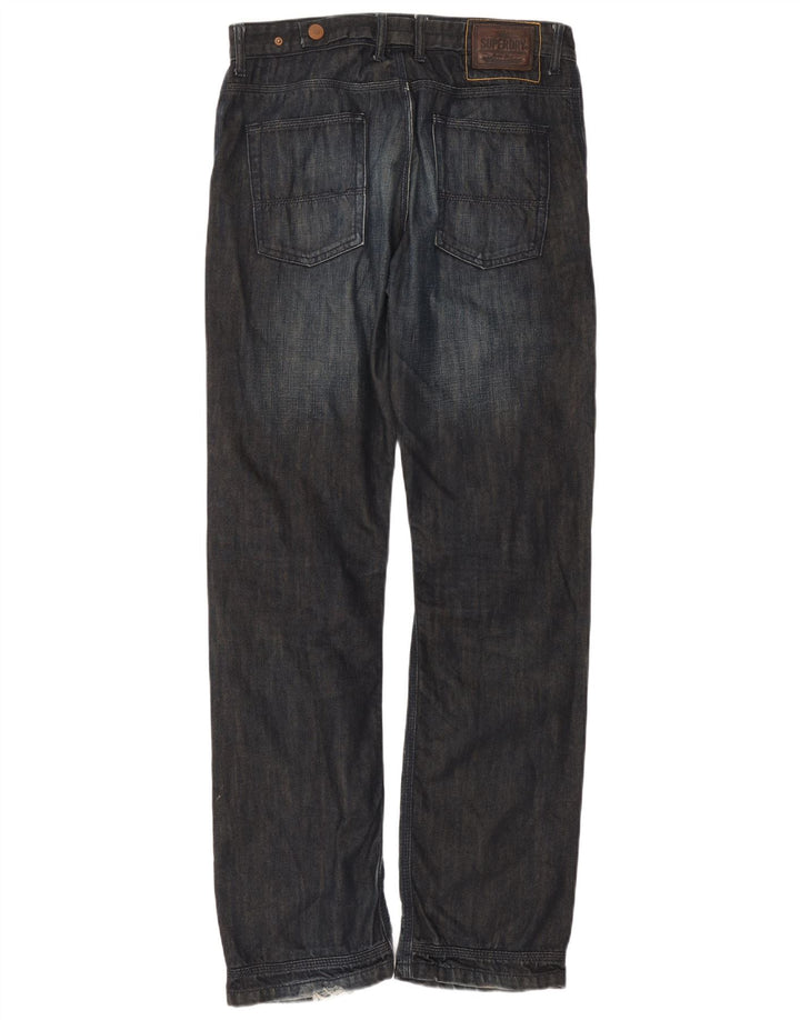 Superdry Jean droit W34 L34 bleu marine en coton pour homme