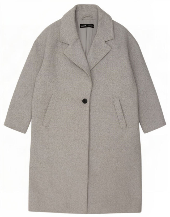 Pardessus surdimensionné à manches 3/4 Zara pour femme UK 14 Polyester gris moyen