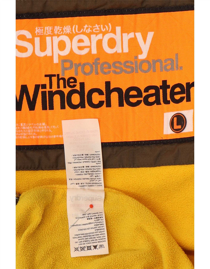 Superdry Veste coupe-vent graphique pour femme UK 16 Large Marron