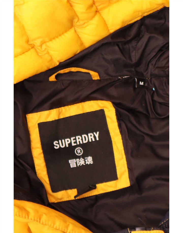 Superdry Veste matelassée à capuche pour hommes UK 38 Medium Yellow Colourblock