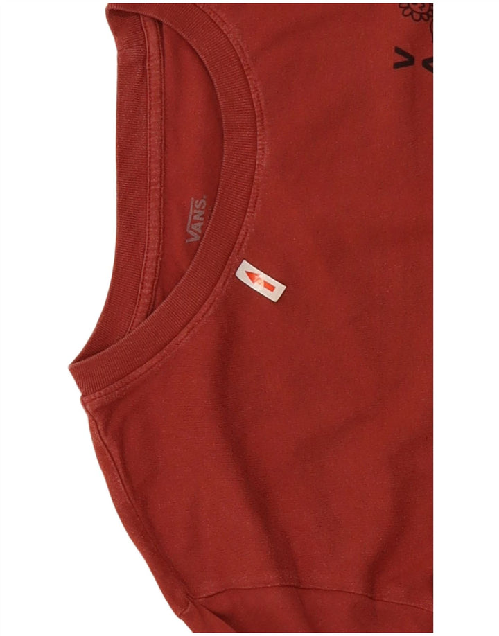 Vans Haut graphique à manches longues pour hommes en coton rouge grand