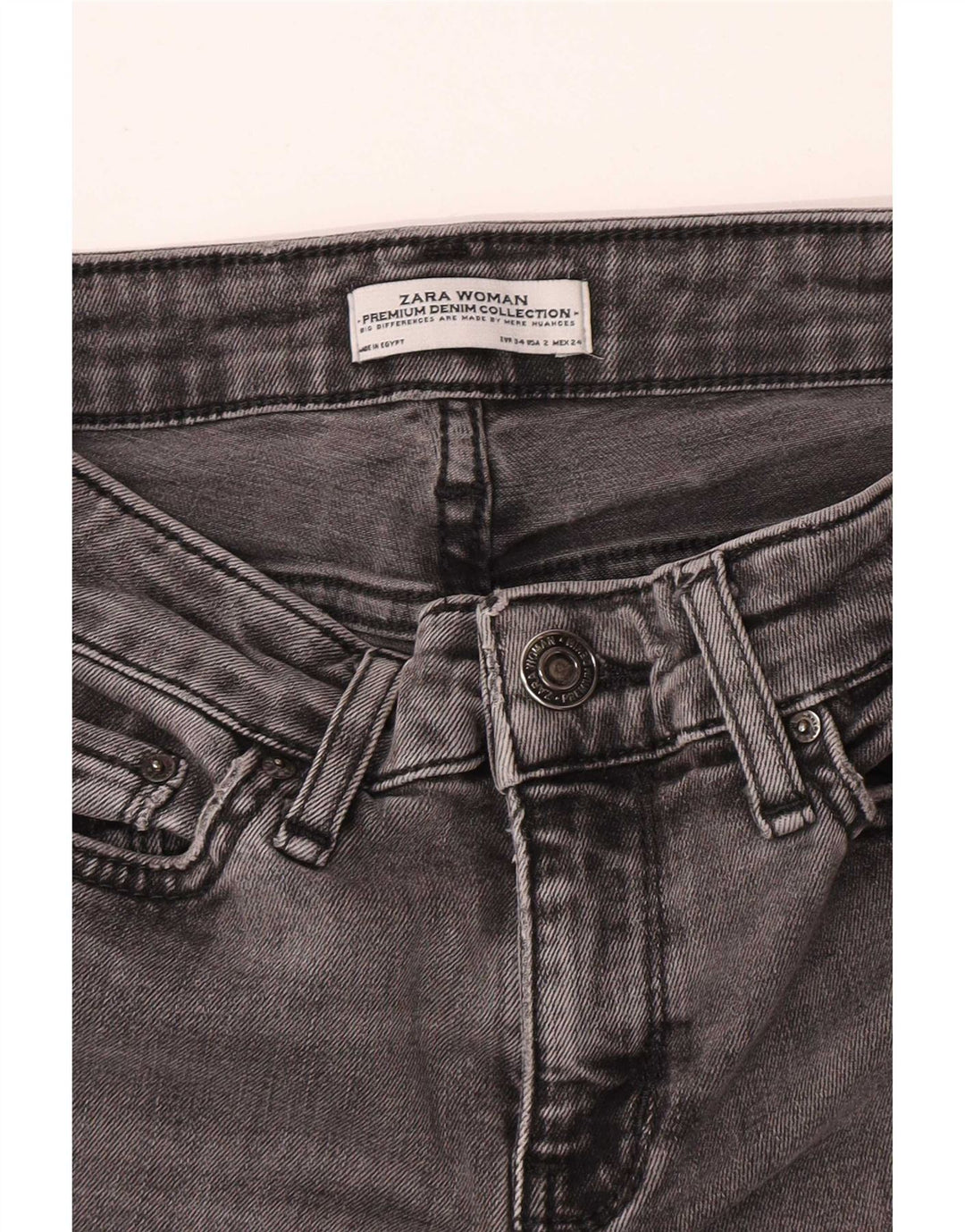 Zara Jean évasé femme EU 34 2XS W24 L33 Gris