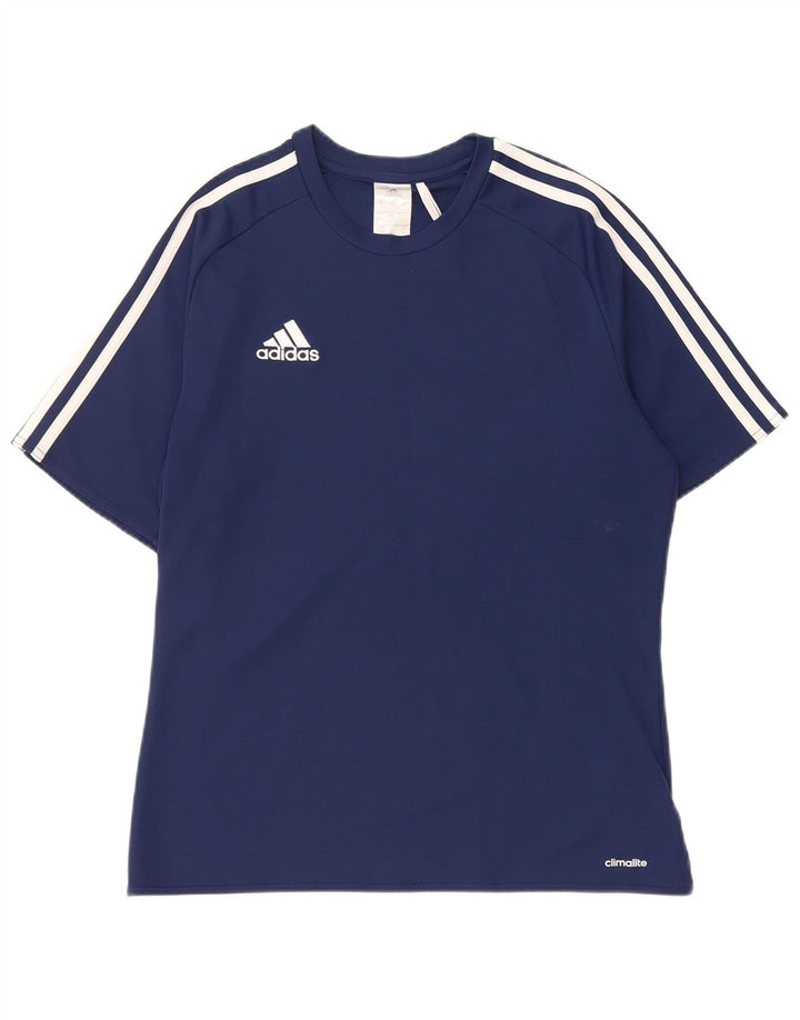 Adidas Hommes Climalite T-Shirt Haut Petit Bleu Marine Polyester