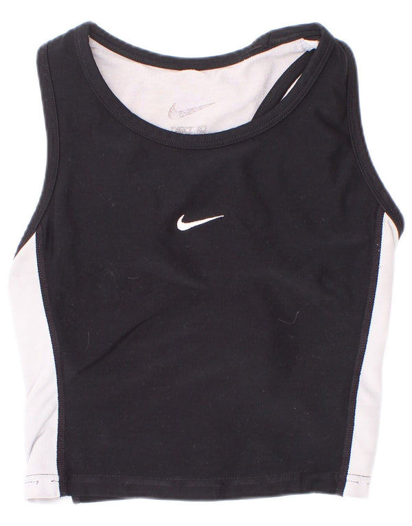 Débardeur Nike Dri Fit Crop Fille 8-9 ans Noir Colorblock