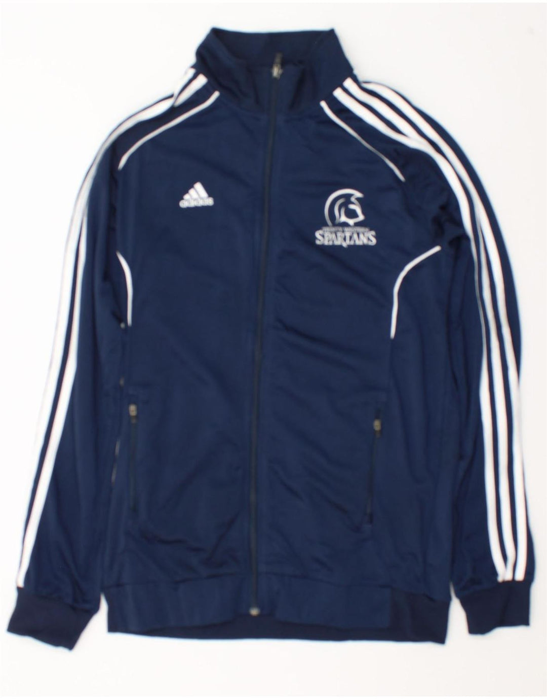 Adidas Hommes Spartans Graphic Survêtement Top Veste Petit Bleu Marine Polyester