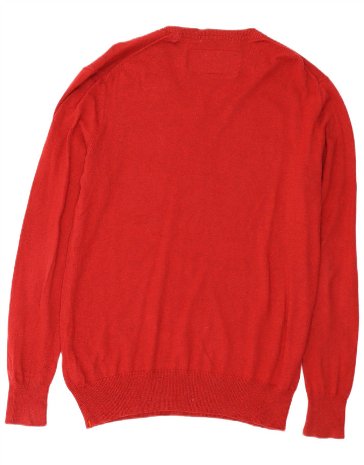 SUPERDRY Pull col V Homme Grand Rouge Coton