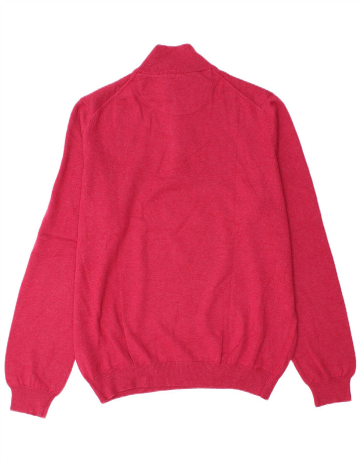 Massimo Dutti Pull col zippé homme en coton rose moyen