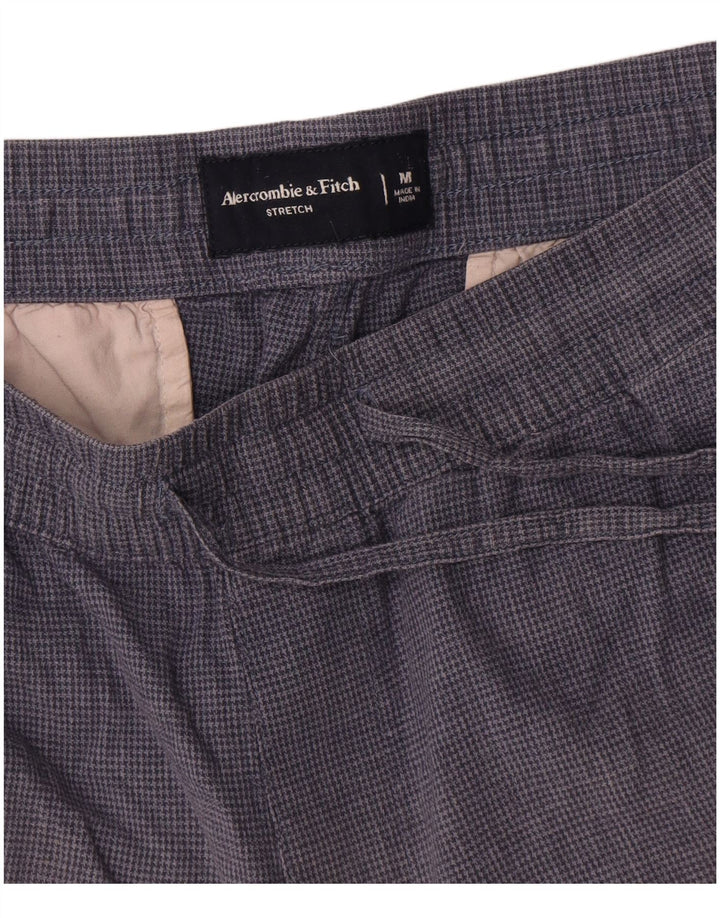 Abercrombie & Fitch Short Chino Femme Moyen W32 Bleu Marine Pied-de-Poule