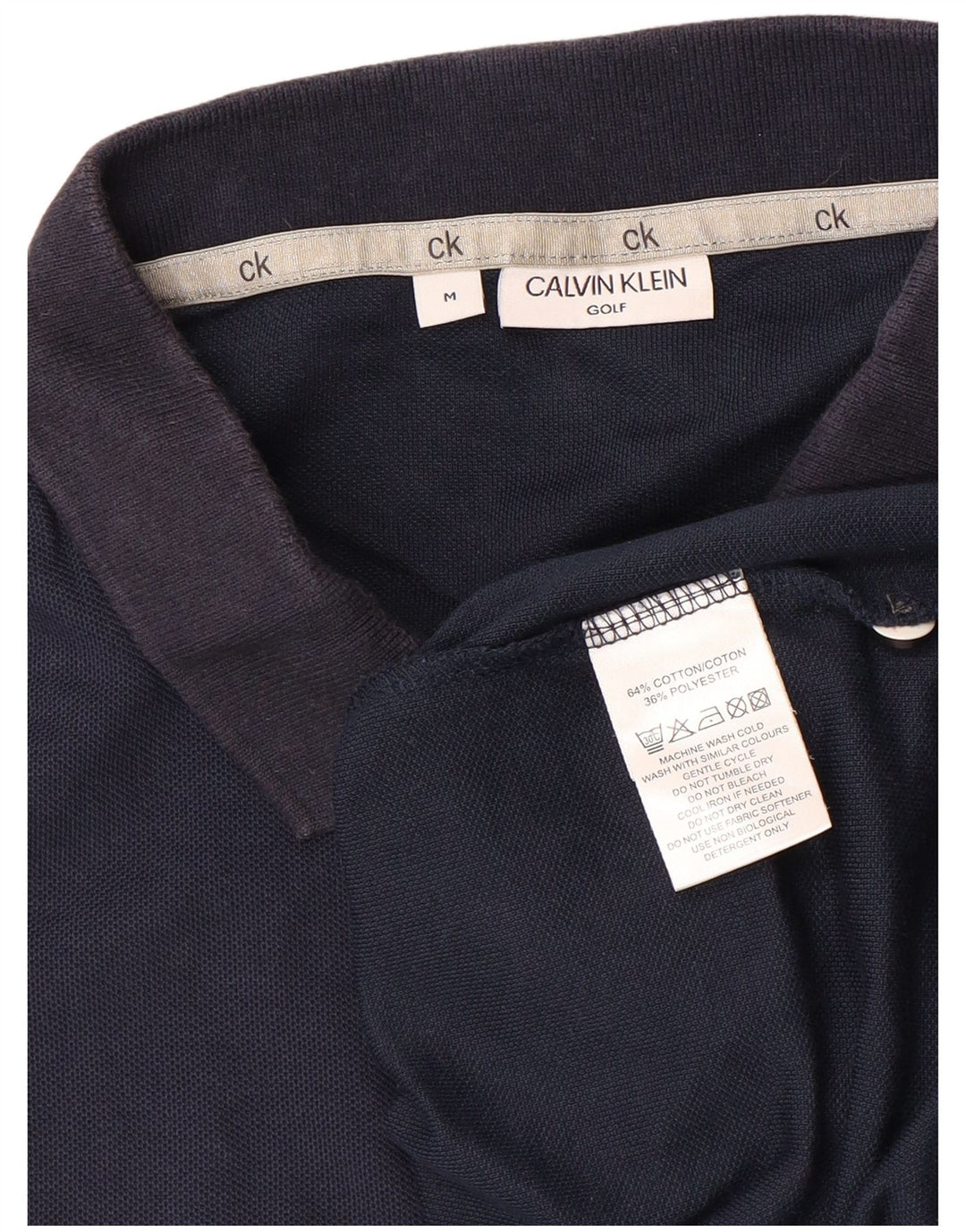 CALVIN KLEIN Polo Homme Bleu Marine Moyen Coton
