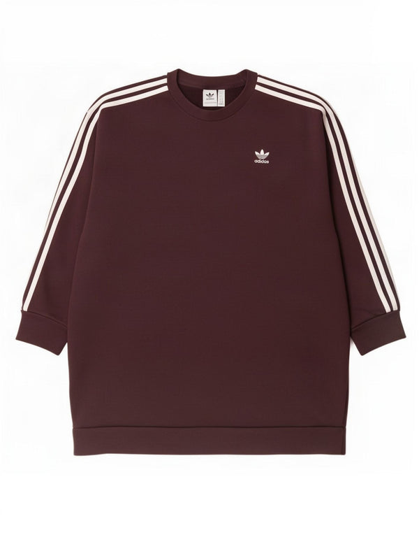 Adidas Robe pull surdimensionnée pour femme UK 12 Bordeaux moyen