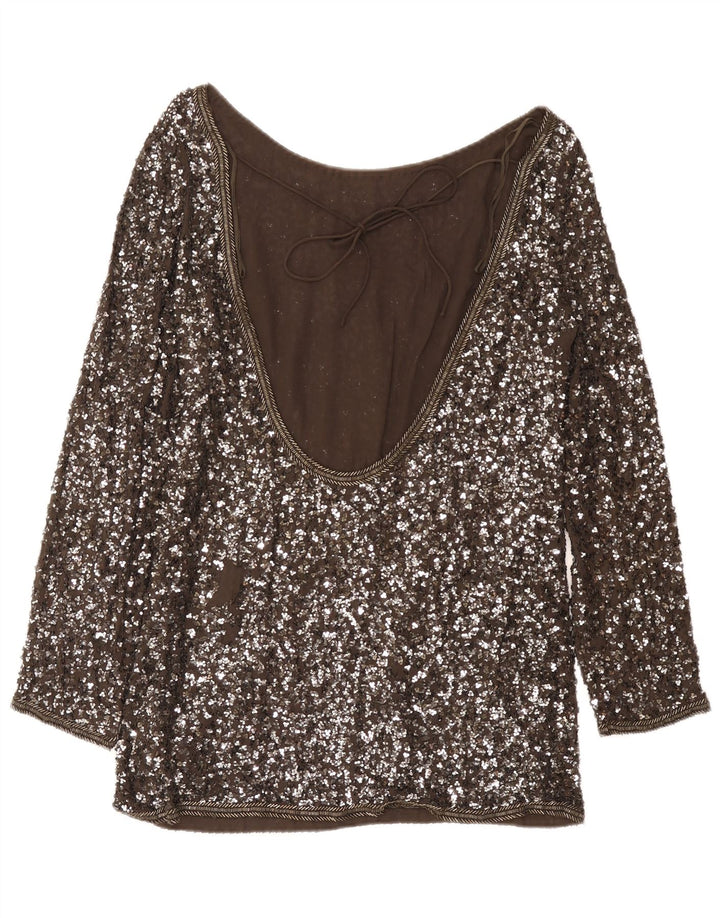 All Saints Chemisier à manches longues pour femme UK 44 Gris moyen