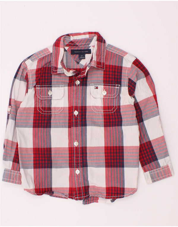 Tommy Hilfiger Chemise bébé garçon 18-24 mois Rouge à carreaux en coton