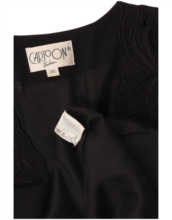Veste blazer à 9 boutons pour femme Cartoon EU 36 petite viscose florale noire