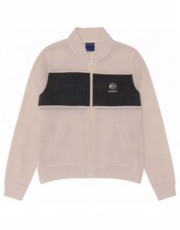 Reebok Veste de survêtement pour femme UK 4/6 XS Blanc Colorblock Polyester