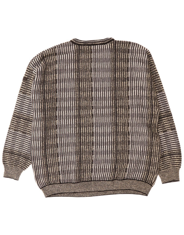 Bueckle Pull col rond homme IT 56 2XL gris rayé polyacrylique