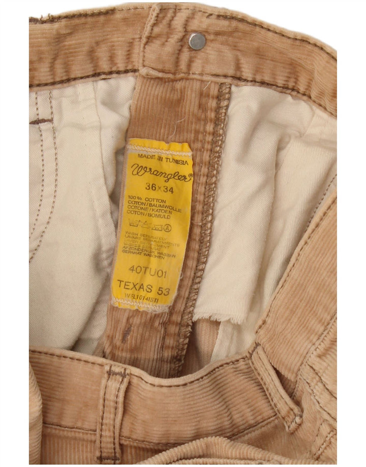 WRANGLER Pantalon droit Texas en velours côtelé pour homme W36 L31 Beige Coton