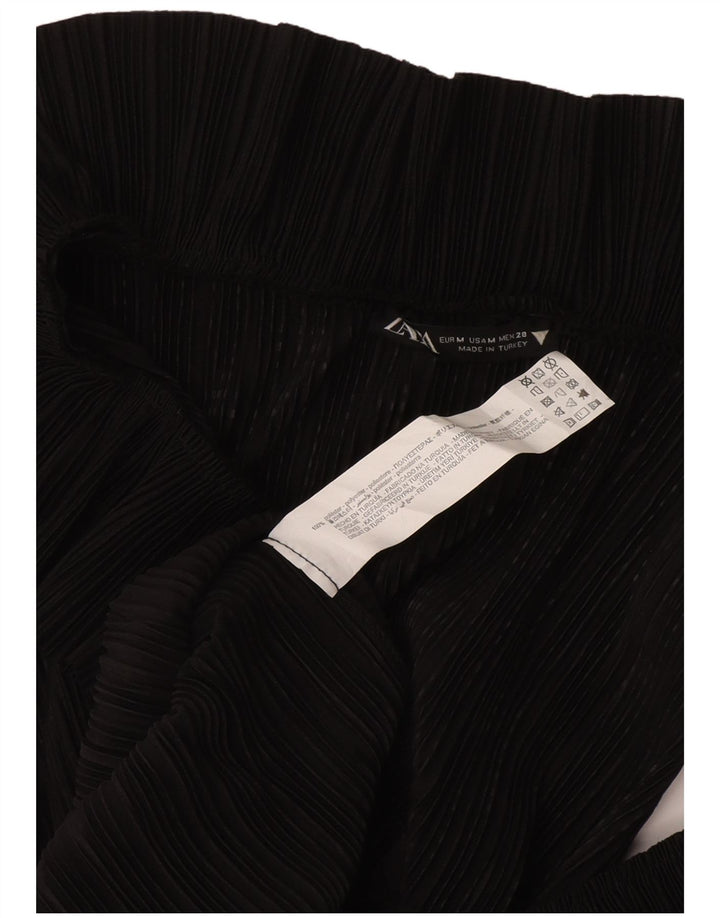 Zara Femme Chemisier sans manches Top UK 12 Medium Noir Polyester