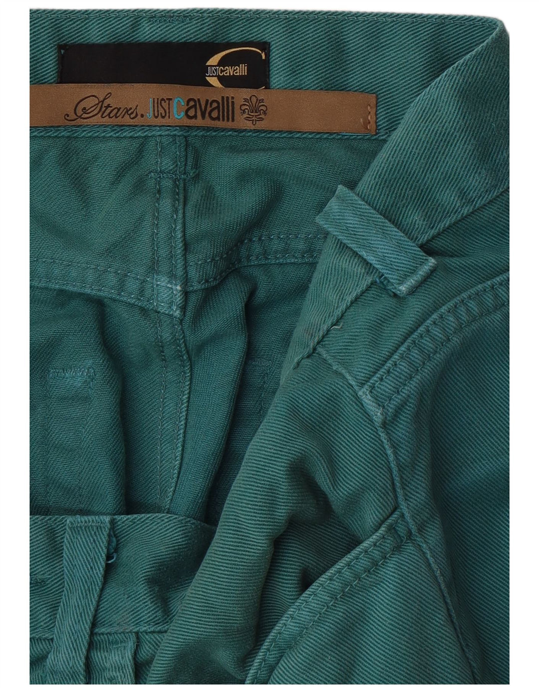 CAVALLI Womens Straight Jeans W34 L32 Green