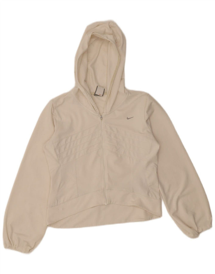 Nike Veste de survêtement courte à capuche pour femme UK 10/12 Blanc moyen