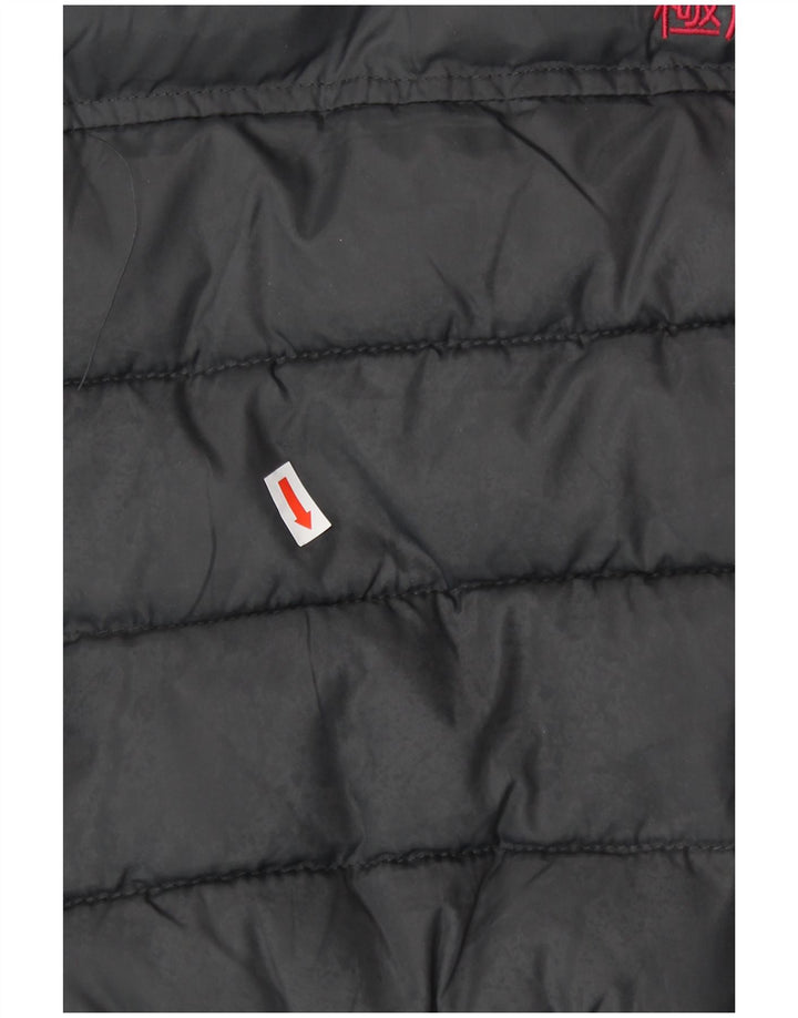 SUPERDRY Gilet rembourré à capuche pour femme UK 14 Gris moyen Polyester