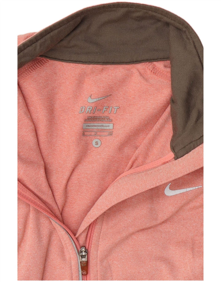Nike Haut de survêtement Dri Fit à col zippé pour femme UK 10 Petit Rose