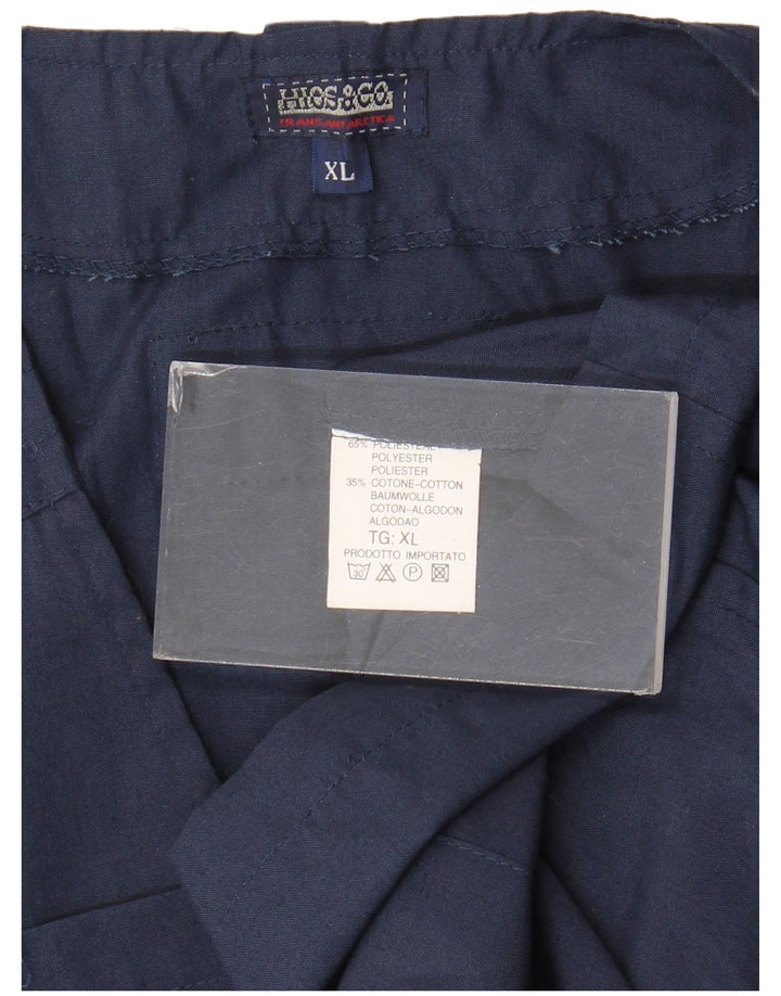 vintage Mens Utility Gilet UK 42 XL Bleu Marine Polyester