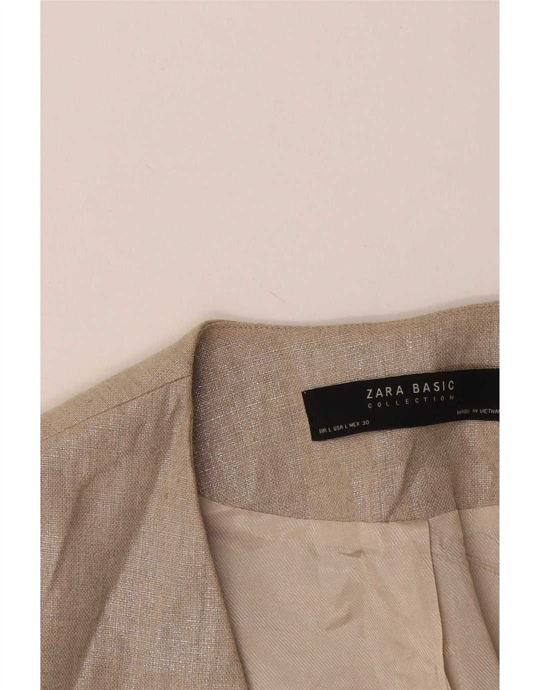 Zara Veste blazer à manches 3/4 pour femme UK 14 Large Gris