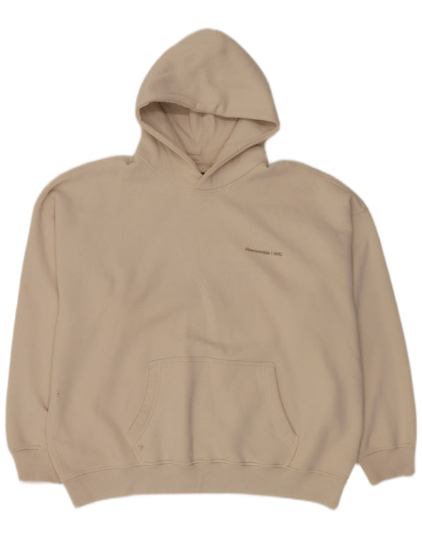 Abercrombie & Fitch Pull à capuche pour homme XL Coton beige