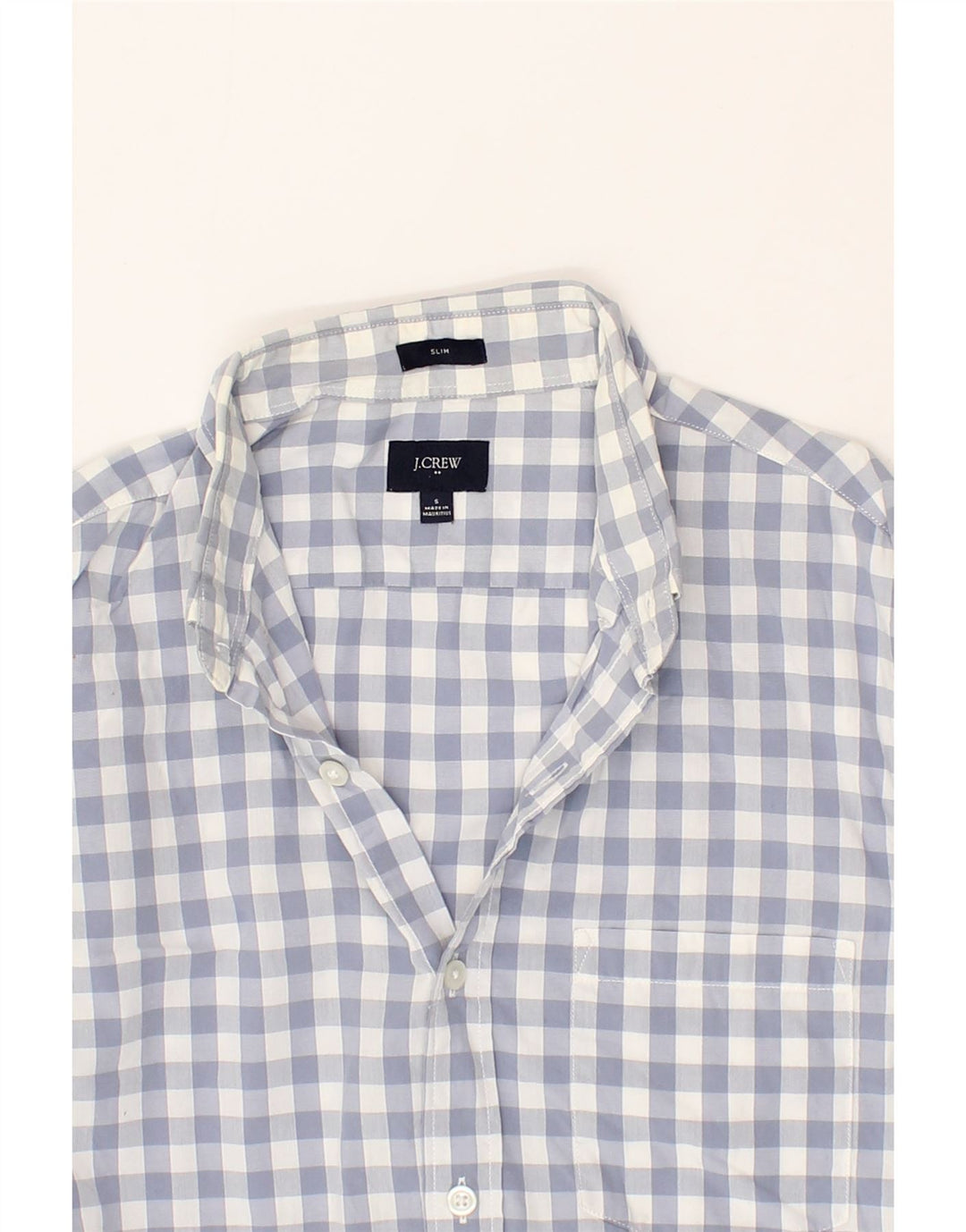 J. CREW Mens Slim Shirt Small Blue Gingham Cotton Vintage J. Crew and Second-Hand J. Crew from Messina Hembry 