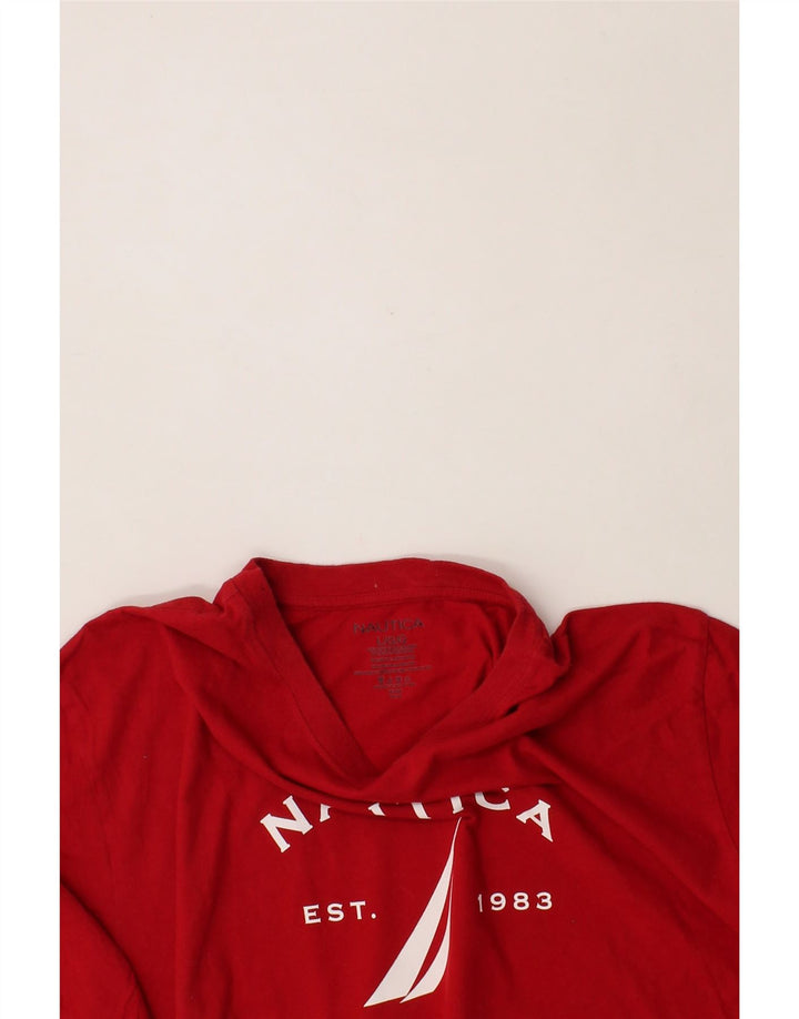 NAUTICA Mens Graphic T-Shirt Top Large Red Cotton Vintage Nautica and Second-Hand Nautica from Messina Hembry 