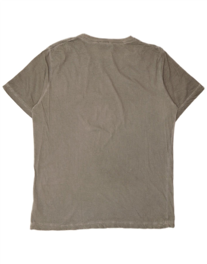 Diesel Homme T-Shirt Top Large Gris Coton
