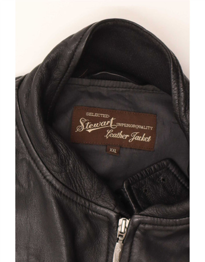 Stewart Veste en cuir bomber pour femme UK 20 2XL Motard en cuir noir